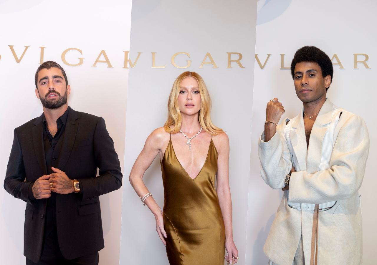 Marina Ruy Barbosa, Pedro Scooby, Ícaro Silva e Jota.pê curtem noite especial ao som dos Gilsons a convite da BvlgariE